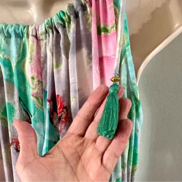 Raga Revolve Maxi Sun Dress NWT Size Small - multicolor shoulder tie - Picture 5 of 6